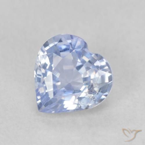 0.67ct 자연스러운 파스텔 블루 사파이어, 마음, VS