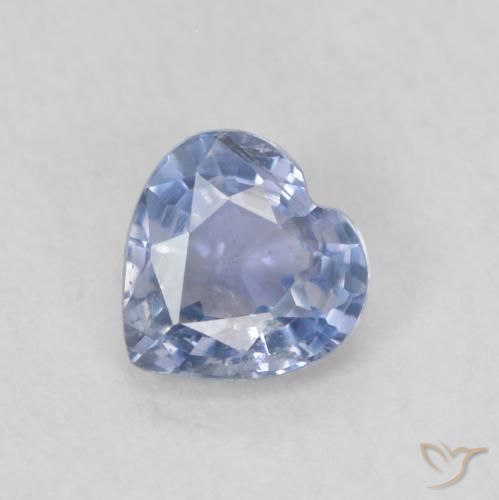 0.52ct 자연스러운 라이트 퍼플리쉬 블루 사파이어, 마음, VS