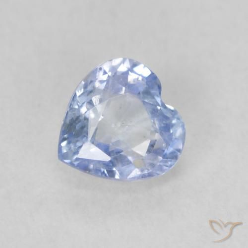 0.57ct 자연스러운 파스텔 블루 사파이어, 마음, VS