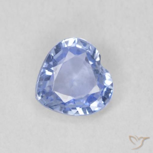 0.45ct 자연스러운 파스텔 블루 사파이어, 마음, VS