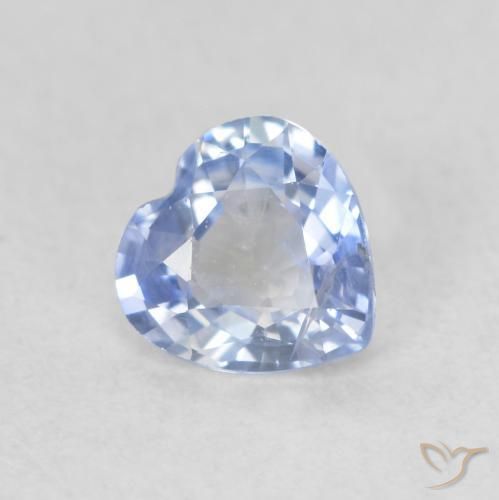 0.50ct 자연스러운 파스텔 블루 사파이어, 마음, VS-SI