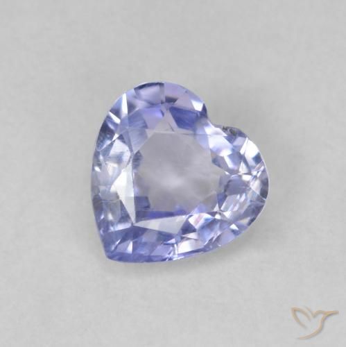 0.52ct 자연스러운 하늘색 사파이어, 마음, VS