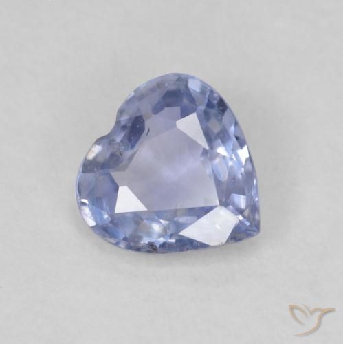 0.51ct 자연스러운 하늘색 사파이어, 마음, VS