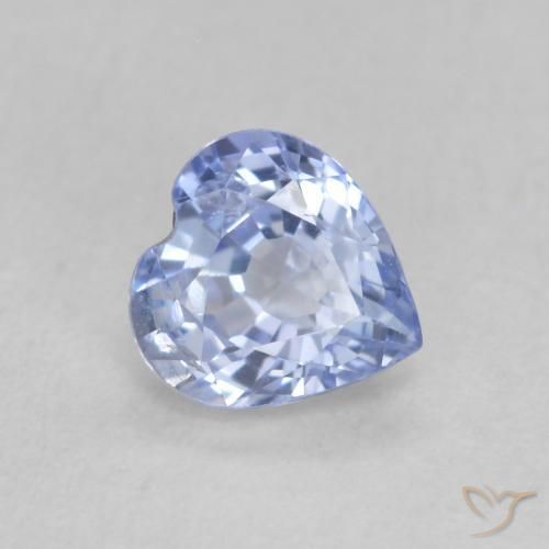 0.61ct 자연스러운 파스텔 블루 사파이어, 마음, VS