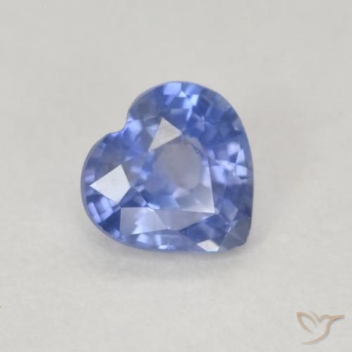 0.59ct 자연스러운 파스텔 블루 사파이어, 마음, VS