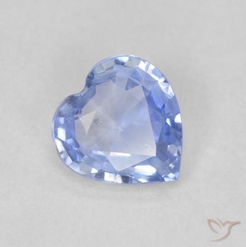 0.54ct 자연스러운 파스텔 블루 사파이어, 마음, VS