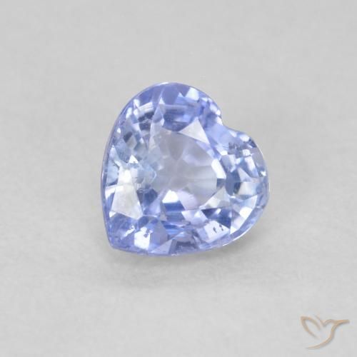0.56ct 자연스러운 파스텔 블루 사파이어, 마음, VS