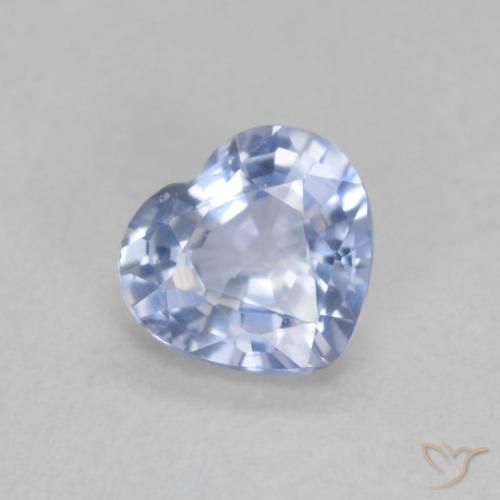 0.55ct 자연스러운 파스텔 블루 사파이어, 마음, VS