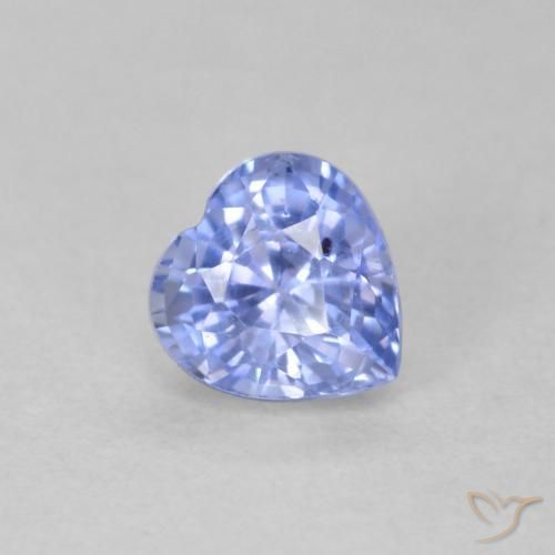 0.62ct 자연스러운 하늘색 사파이어, 마음, VS