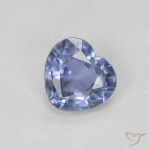 0.48ct 자연스러운 하늘색 사파이어, 마음, VS