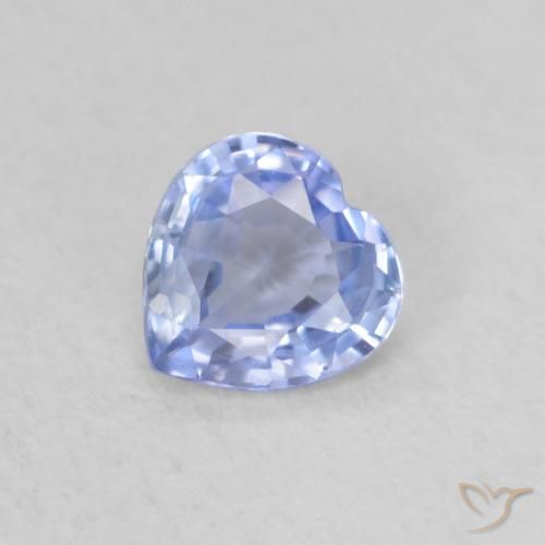 0.37ct 자연스러운 파스텔 블루 사파이어, 마음, VVS-VS