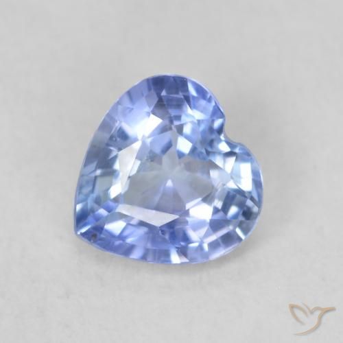 0.56ct 자연스러운 파스텔 블루 사파이어, 마음, VVS-VS