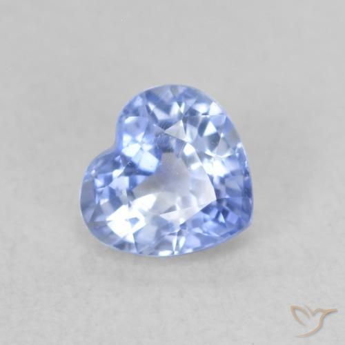 0.54ct 자연스러운 파스텔 블루 사파이어, 마음, VVS-VS