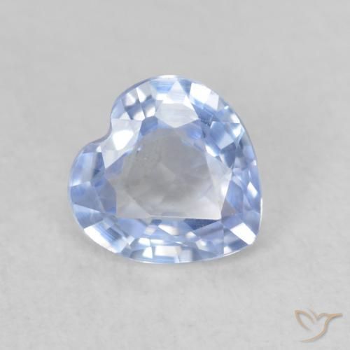0.59ct 자연스러운 하늘색 사파이어, 마음, VVS-VS