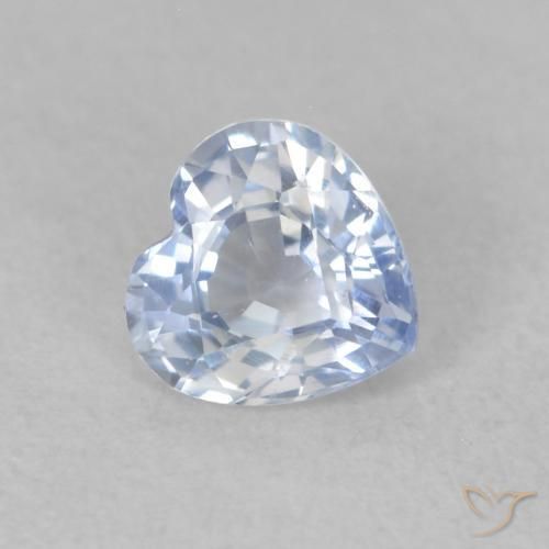 0.56ct 자연스러운 푸르스름한 흰색 사파이어, 마음, VVS-VS