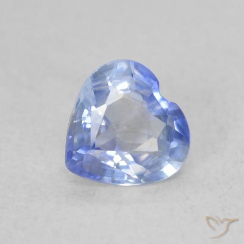 0.54ct 자연스러운 파스텔 블루 사파이어, 마음, VVS-VS