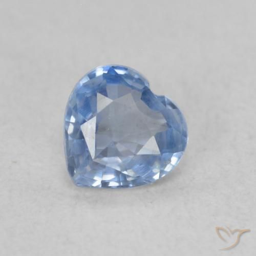 0.43ct 자연스러운 하늘색 사파이어, 마음, VVS-VS