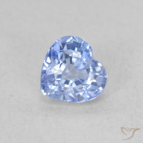 0.50ct 자연스러운 파스텔 블루 사파이어, 마음, VVS-VS