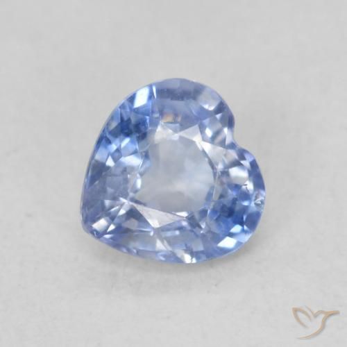 0.58ct 자연스러운 하늘색 사파이어, 마음, VVS-VS