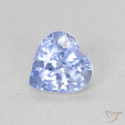 0.49ct 자연스러운 파스텔 블루 사파이어, 마음, VVS-VS