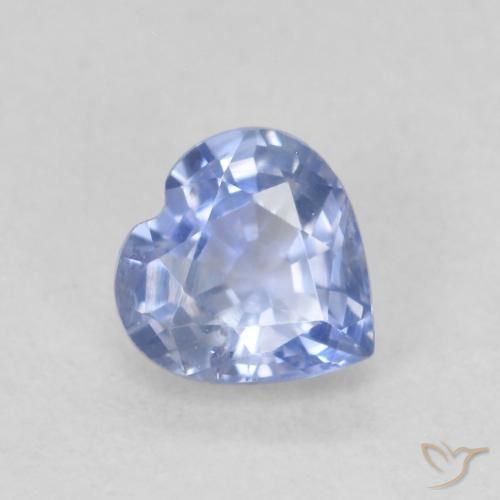 0.68ct 자연스러운 파스텔 블루 사파이어, 마음, VS