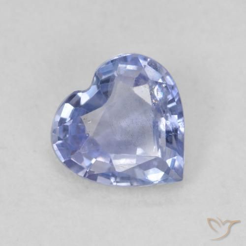 0.57ct 자연스러운 파스텔 블루 사파이어, 마음, VS