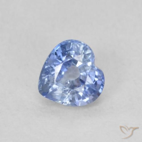 0.55ct 자연스러운 파스텔 블루 사파이어, 마음, VS