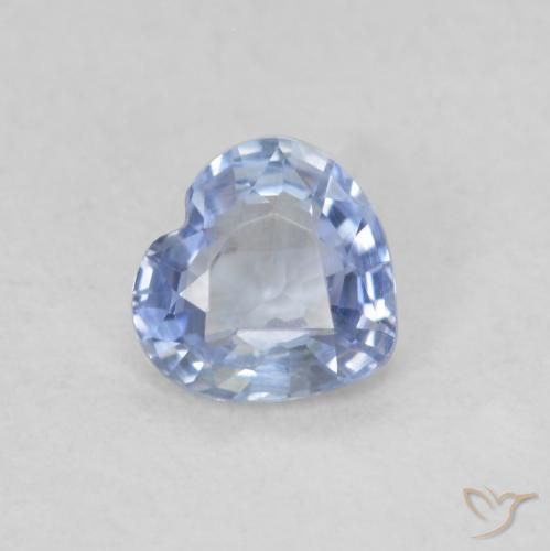 0.46ct 자연스러운 파스텔 블루 사파이어, 마음, VS