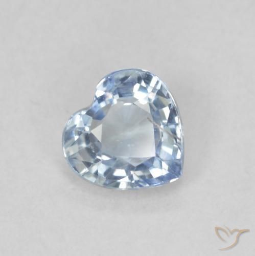 0.49ct 자연스러운 푸르스름한 흰색 사파이어, 마음, VS