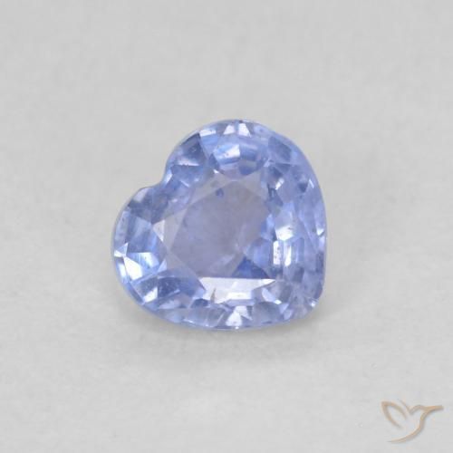 0.47ct 자연스러운 파스텔 블루 사파이어, 마음, VS