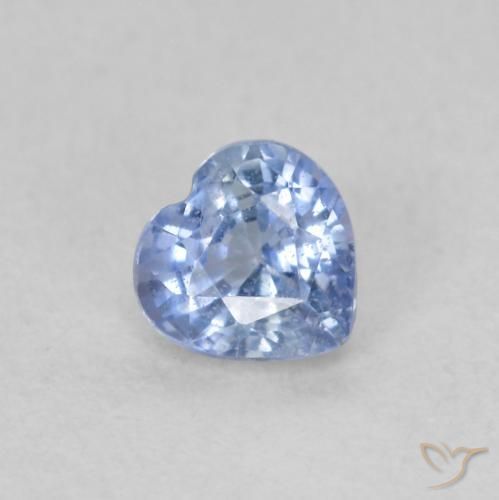 0.51ct 자연스러운 파스텔 블루 사파이어, 마음, VS