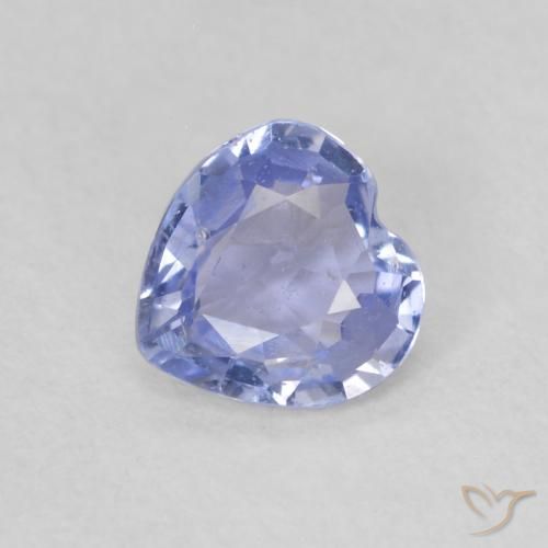 0.45ct 자연스러운 하늘색 사파이어, 마음, VS
