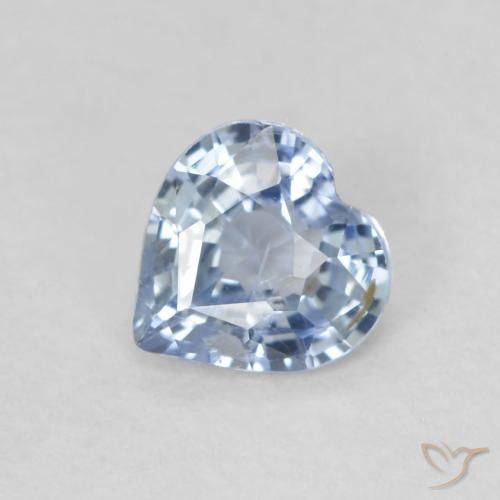 0.48ct 자연스러운 밝은 하늘색 사파이어, 마음, VS