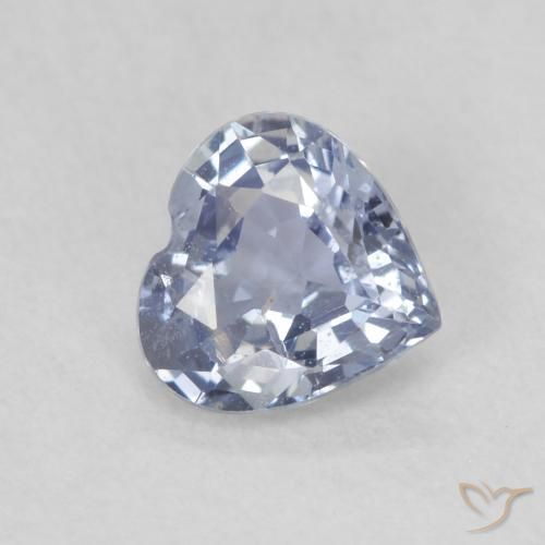 0.55ct 자연스러운 라이트 바이올렛 블루 사파이어, 마음, VS
