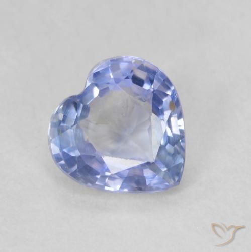 0.57ct 자연스러운 자줏빛을 띤 파란색 사파이어, 마음, VS