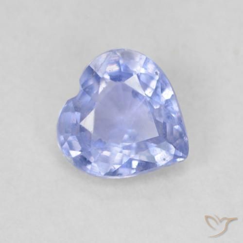 0.53ct 자연스러운 라이트 퍼플리쉬 블루 사파이어, 마음, VS