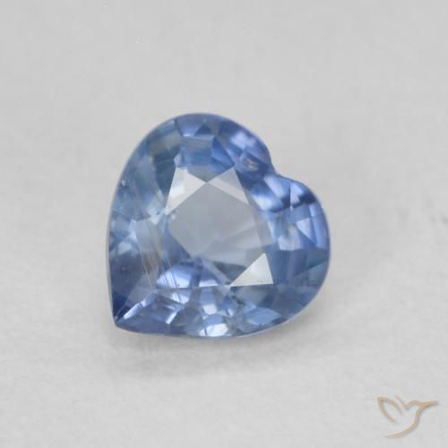 0.49ct 자연스러운 매우 밝은 파란색 사파이어, 마음, VS
