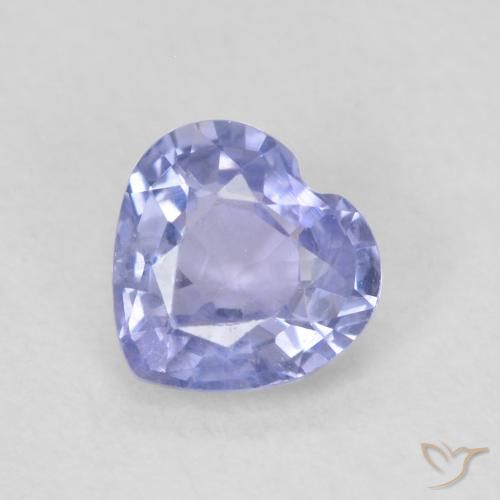 0.63ct 자연스러운 하늘색 사파이어, 마음, VS