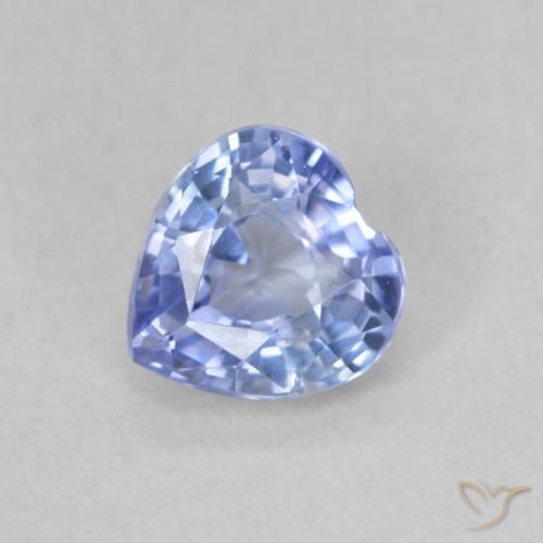 0.59ct 자연스러운 파스텔 블루 사파이어, 마음, VVS-VS
