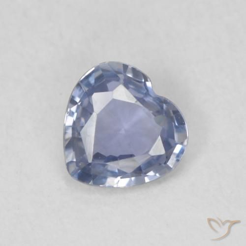 0.42ct 자연스러운 라이트 퍼플리쉬 블루 사파이어, 마음, VVS-VS
