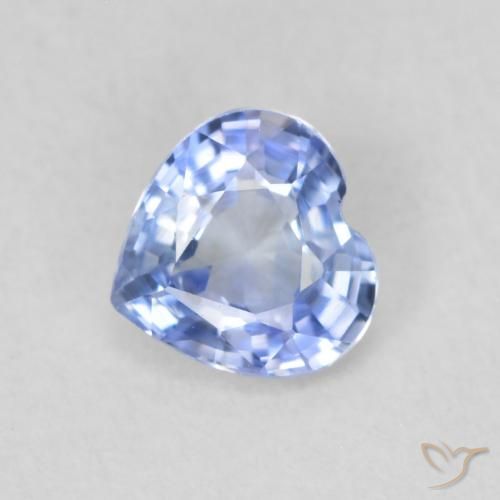 0.53ct 자연스러운 하늘색 사파이어, 마음, VVS-VS