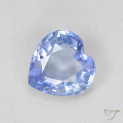 0.58ct 자연스러운 파스텔 블루 사파이어, 마음, VVS-VS