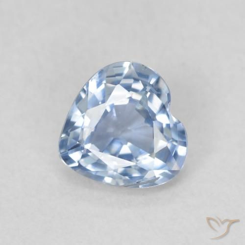 0.52ct 자연스러운 하늘색 사파이어, 마음, VVS-VS