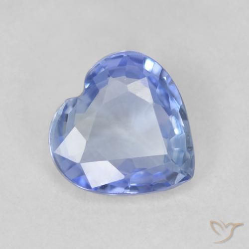 0.62ct 자연스러운 하늘색 사파이어, 마음, VVS-VS