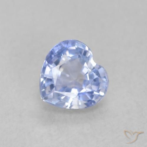 0.54ct 자연스러운 파스텔 블루 사파이어, 마음, VVS-VS