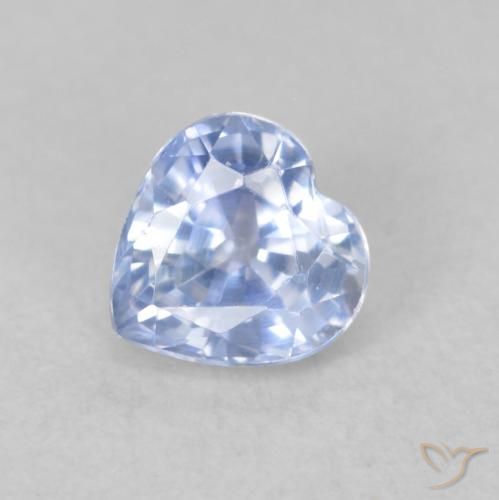 0.71ct 자연스러운 파스텔 블루 사파이어, 마음, VVS-VS