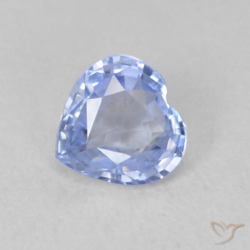 0.61ct 자연스러운 파스텔 블루 사파이어, 마음, VVS-VS