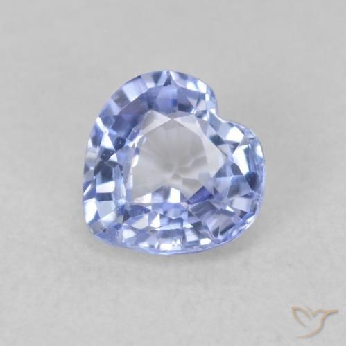 0.77ct 자연스러운 파스텔 블루 사파이어, 마음, VVS-VS