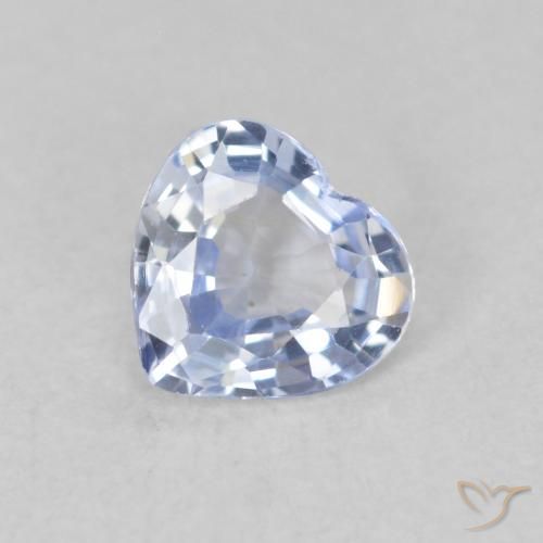 0.51ct 자연스러운 하늘색 사파이어, 마음, VVS-VS