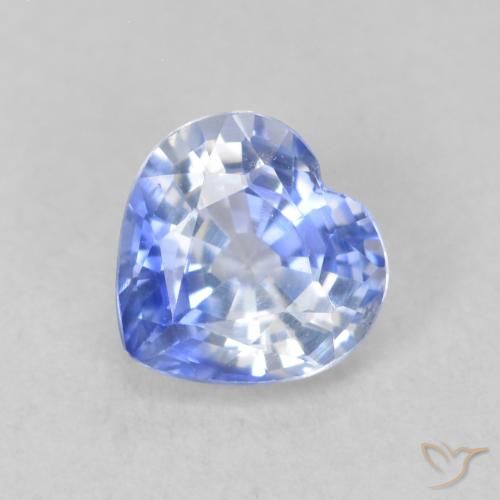 0.75ct 자연스러운 하늘색 사파이어, 마음, VVS-VS